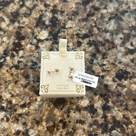 Other - Toddler 14 KT gold birthstone earrings